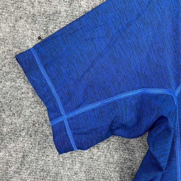 Lands End Short Sleeve Knit Top Tee Men Small Blue Space Dye Fitted - Picture 3 of 9